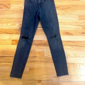Garbagedenim trendy faded black skinny soft jeans size 1. With trendy small rips